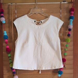 LACAUSA Off-White Buttoned Top